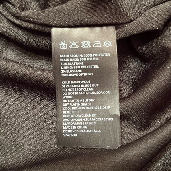 Bardot Long Sleeve Multi Pink Sequin Belted Party Dress Size S - Picture 13 of 13